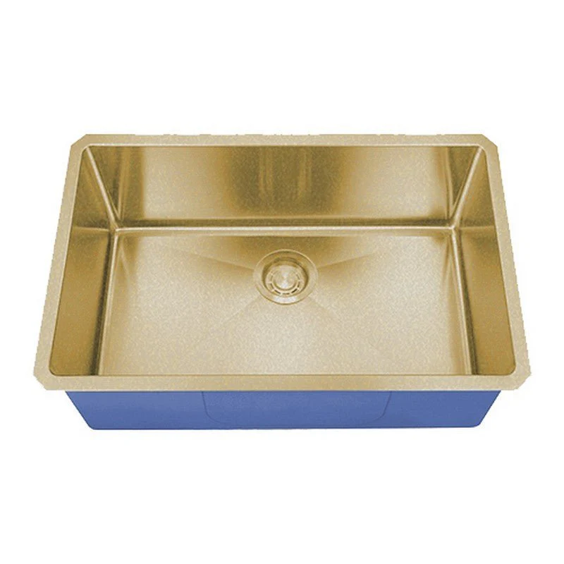 Dakota Sinks DSM-2718 Signature M-Series 27 Inch Micro Radius Single D-Bowl Undermount Kitchen Sink with Bottom Grid - Poukt