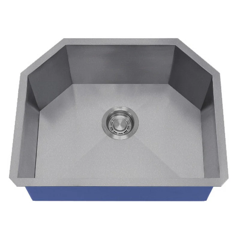 Dakota Sinks DSZ-2321 Signature Z-Series 23 Inch Zero Radius Single D-Bowl Undermount Stainless Steel Kitchen Sink with Bottom Grid - Poukt