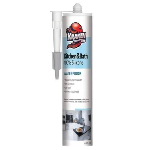 Kitchen & Bathroom Silicone 300 ml (10.1 FL Oz) White - Case of 12 - Poukt