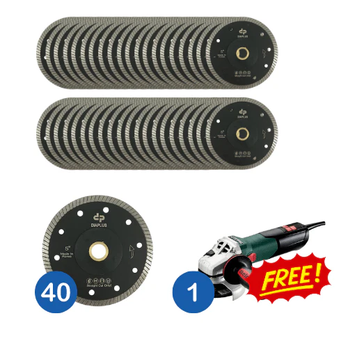 Porcelain Diamond Blades Combo Pack with Free Metabo Grinder - Poukt