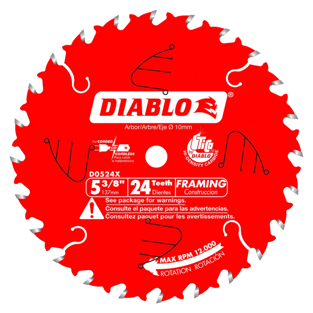 5-3/8 in. x 24 Tooth Framing Trim Saw Blade - 18 per Order - Poukt