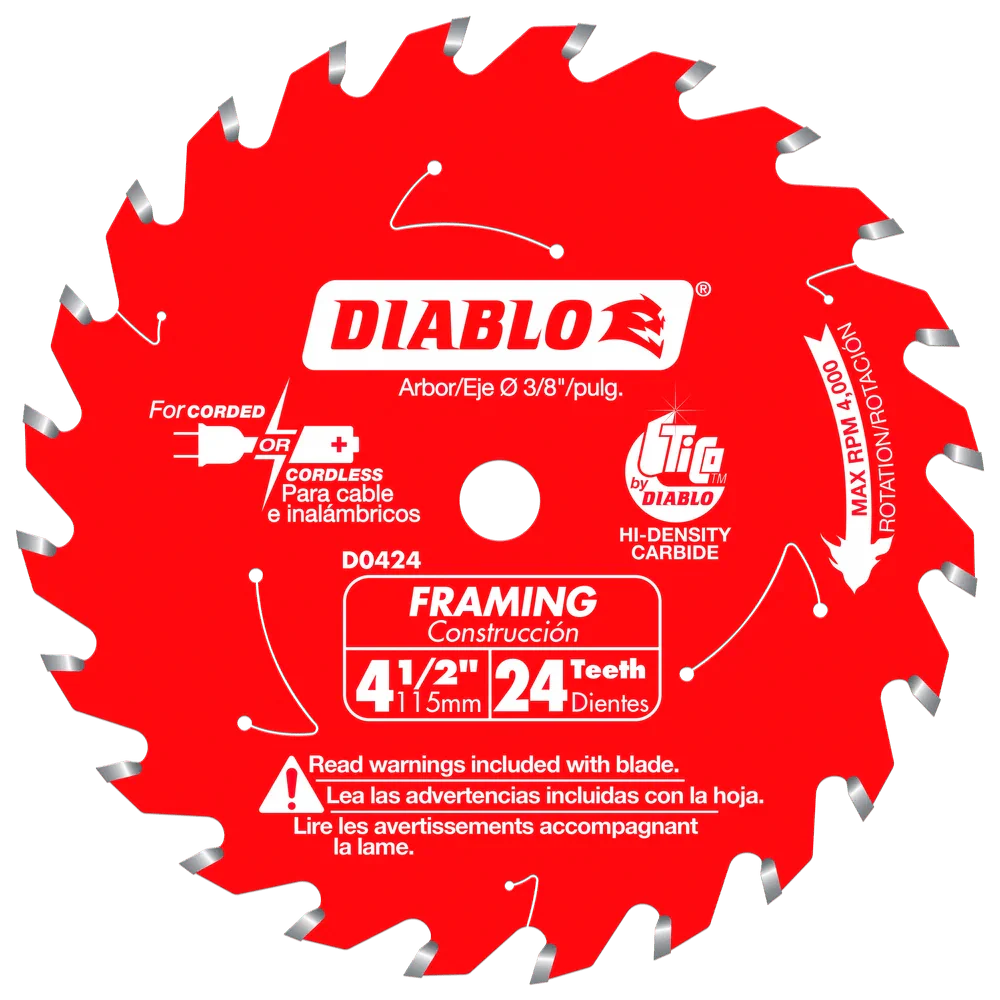 4-1/2 in. x 24 Tooth Framing Trim Saw Blade - 20 per Order - Poukt
