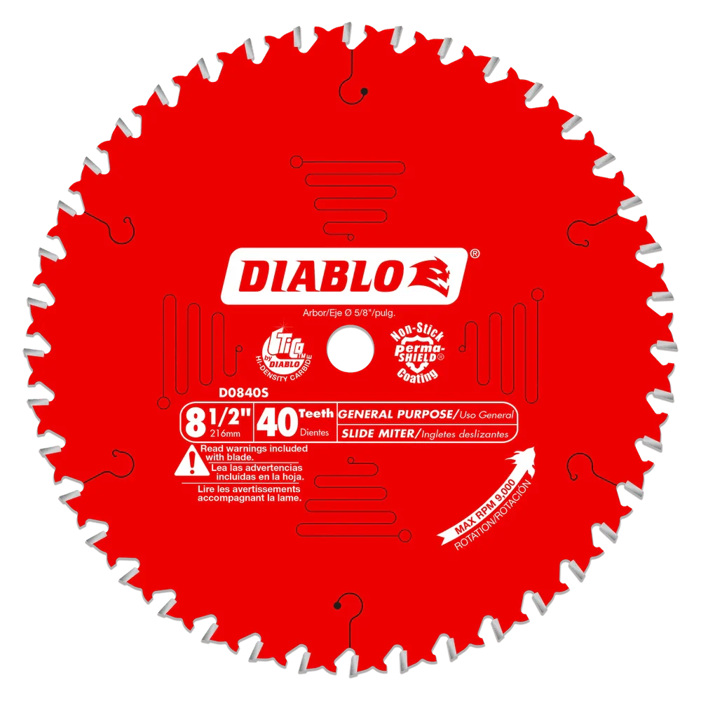8-1/2 in. x 40 Tooth General Purpose Slide Miter Saw Blade - 8 per Order - Poukt