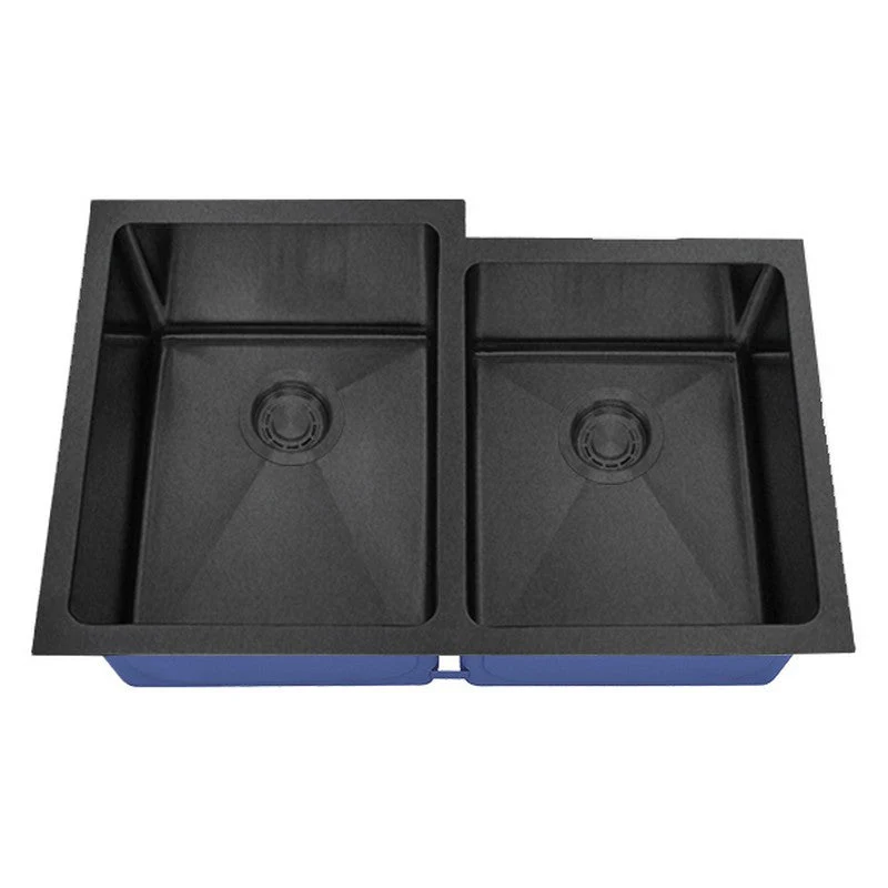 Dakota Sinks DSM-6040-1 Signature M-Series 30 3/4 Inch Micro Radius 60/40 Offset Double Bowl Undermount Kitchen Sink with Bottom Grid - Poukt