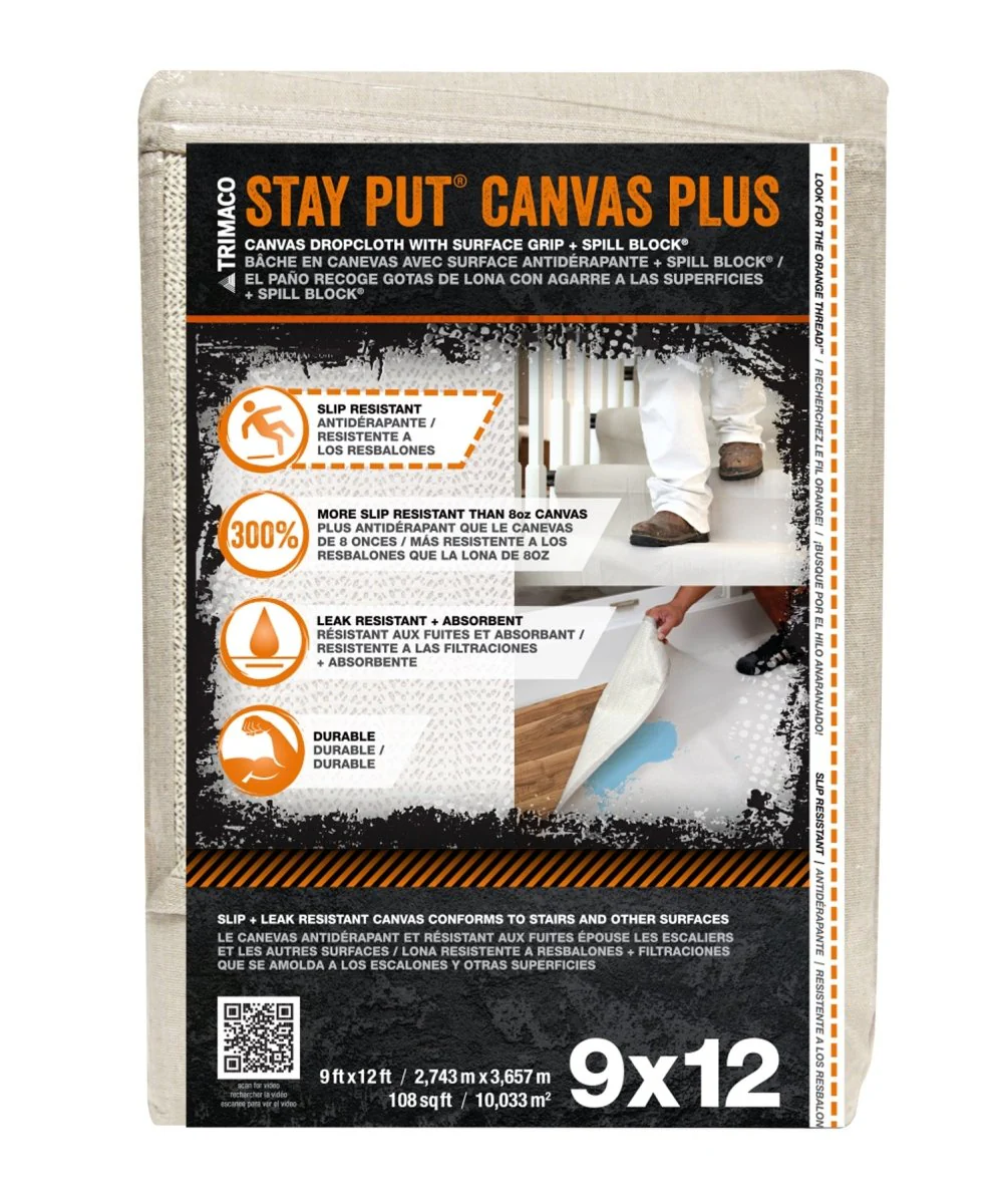 Stay Put  Plus Slip Resistant Canvas Dropcloth - Poukt