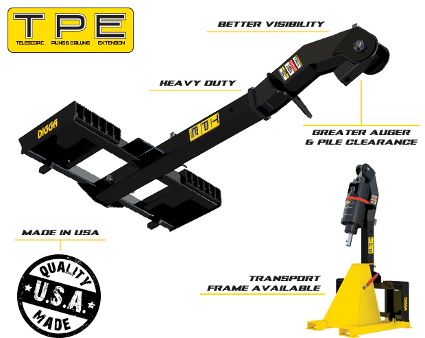 Telescopic Piling & Drilling Mounts For Skid Steer & Tracked Loaders - Poukt