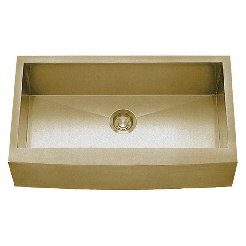 Dakota Sinks DSZ-A3620 Signature Z-Series 36 Inch Zero Radius Single Bowl Apron Front Stainless Steel Kitchen Sink with Bottom Grid - Poukt