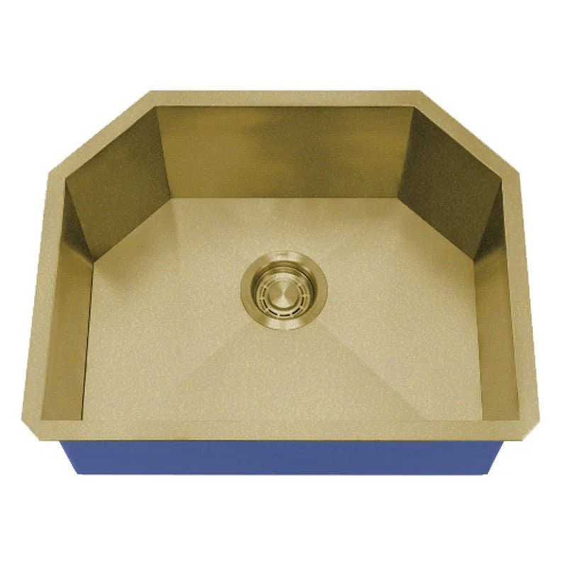 Dakota Sinks DSZ-2321 Signature Z-Series 23 Inch Zero Radius Single D-Bowl Undermount Stainless Steel Kitchen Sink with Bottom Grid - Poukt