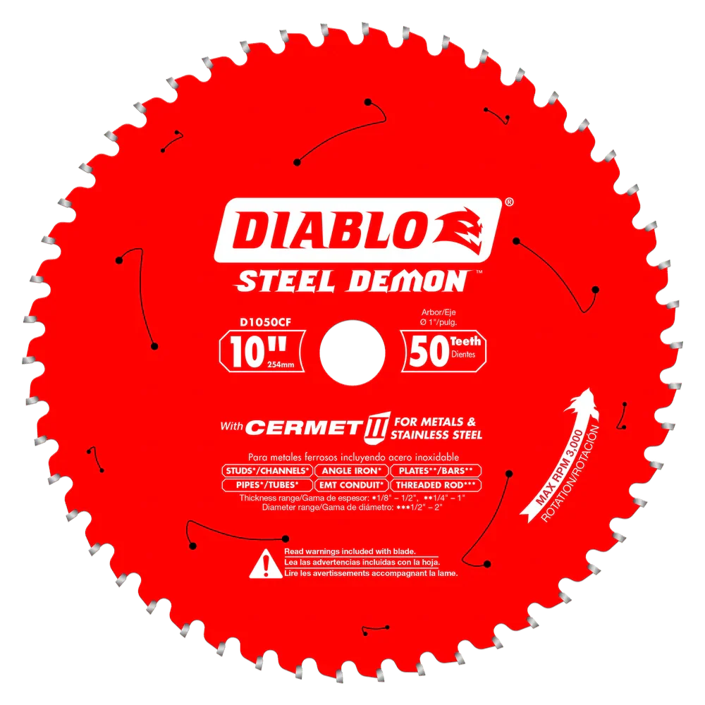 10 in. x 50 Tooth Cermet II Saw Blade for Metals and Stainless Steel - 5 pack - Poukt