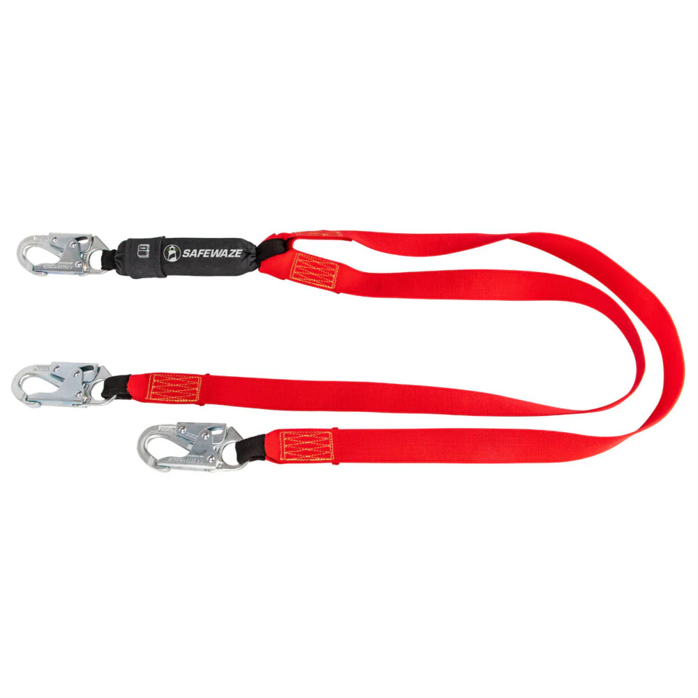 Welding 6   Energy Absorbing Lanyard: Dual Leg, Snap Hooks - Poukt