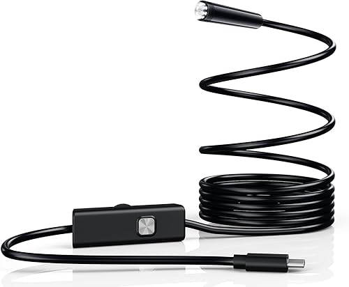 FORKODA Caméra Endoscopique d'Inspection – 1920 HD Endoscope avec Lumière 8 LED Réglable, Câble Semi-Rigide 4.30M - Poukt