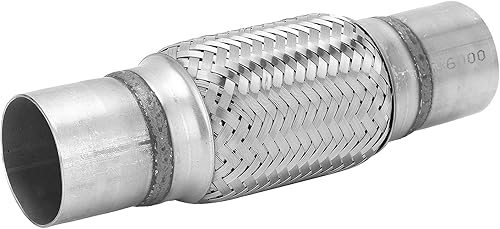 Akozon Tuyau D'échappement Flexible 57x250mm Acier Inoxydable Soufflet Double Tressé Argent Tuyau D'adaptateur D'échappement Pour Voiture Tout-terrain - Poukt