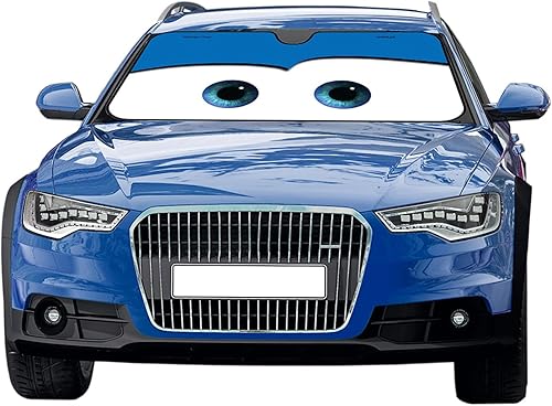 Pare-Soleil de Voiture | Yeux de Dessin animé de Voiture, Pare-Brise, Pare-Soleil de Pare-Brise livré avec Sac de Rangement, pour Certaines berlines, Va-NS et SUV 130 x 70 cm - Poukt