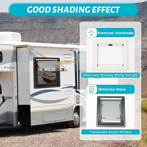 Fenetre Camping Car,FenêTre LatéRale TeintéE Pour Caravane,450 X 500 Mm Lanterneau Camping Car,FenêTres Pour Camping-Car,Fenetre Caravane - Poukt