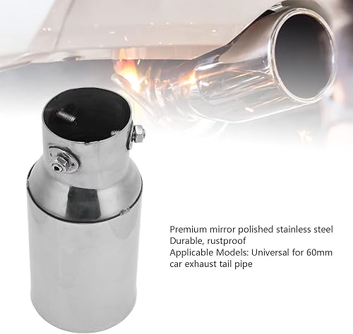 TKSE Tuyau d'échappement en acier inoxydable, embout d'échappement de voiture 60x89mm en acier inoxydable poli miroir rond universel pour automobiles - Poukt