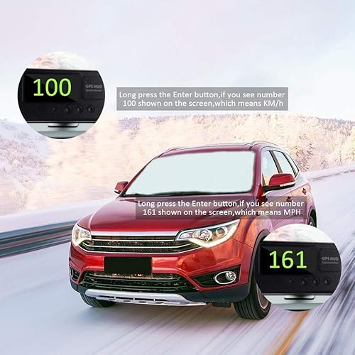 QOTSTEOS Compteur de Vitesse GPS, Compteur de Vitesse GPS de Voiture numérique, Affichage tête Haute, tachymètre GPS, Fonction d'alarme de Vitesse, pour vélos Motos Voitures camions(Noir) - Poukt
