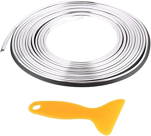 Décoratives de Garniture Bande de Moulage Bandes d’Habillage Flexible 5m DIY Autocollant Voiture (Silver) - Poukt