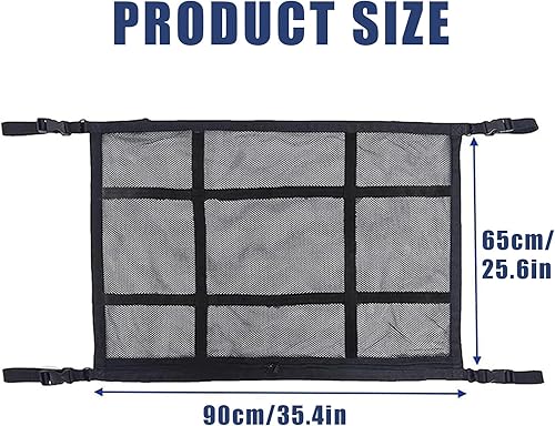 Filet à bagages de voiture, filet à bagages, filet de toit, filet de toit, filet de toit de voiture, filet de toit de voiture, filet de voiture, filet de voiture pour la plupart des voitures (90 x 65 - Poukt