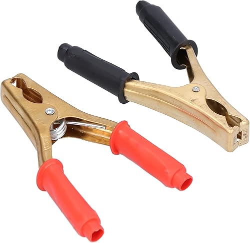 Pince de Batterie de Voiture 200a, 2 Pièces Pince Crocodile Electrique pour Charger et Tester les Batteries, Connecteur de Pince de Chargeur de Test électrique en Cuivre, Rouge Noir - Poukt