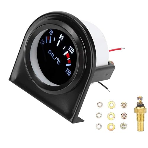 Medidor de temperatura de aceite-aceite temperatura-Duokon Indicador de temperatura del aceite del indicador del coche de la luz LED de 52 mm de 2 pulgadas, indicador de temperatura del indicador del - Poukt