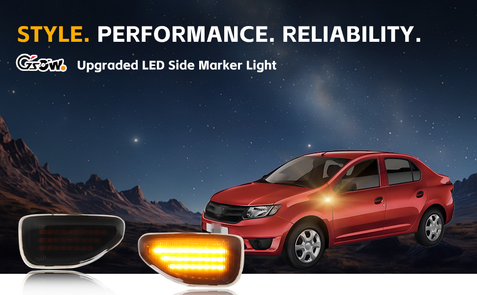 GSOWO LED Indicateur Latéral avec Canbus sans erreur 2835 SMD pour Dacia Logan II Sandero II Duster