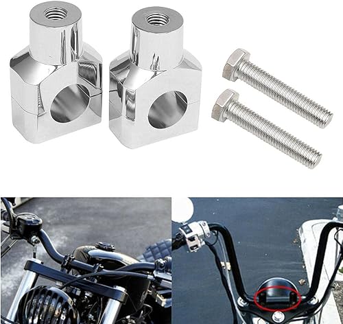 Pontet Guidon Moto Universal Chrome Chrome 22mm Cafe Racerbar Riserbar Riserbar Collier Pontet Guidon 22mm - Poukt