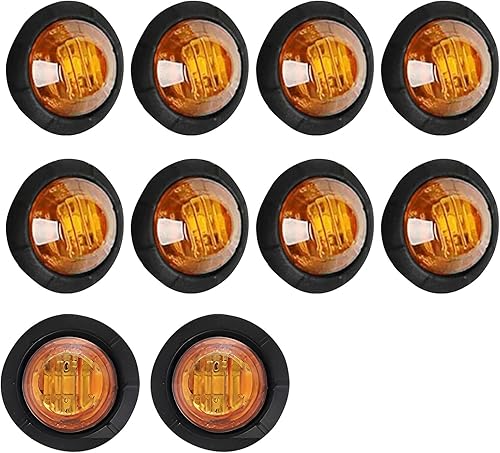 10 Pièces Ronde LED Ampoules Indicateurs 12V DC, Ampoule LED Voiture, Mini Feux de Position Latéraux Étanches, Feux Arrière, Feu de Gabarit, Éclairage de Dégagement pour Remorque, Camion, Bateau - Poukt