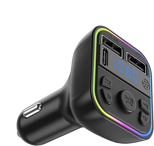 Transmetteur FM Zunishaone pour Voiture - Adaptateur Radio sans Fil avec Connecteur de Musique | Appels Mains Libres, Chargement Rapide, Écoute de Musique en Haute Qualité pour Conduite Sécurisée - Poukt