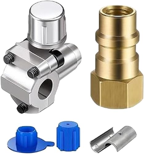 perfk Kit de Valve de perçage avec Adaptateur à Capuchon pour 1/4 5/16 3/8 OD Pipe Rapide Interface du coupleur, 2 Ensembles - Poukt