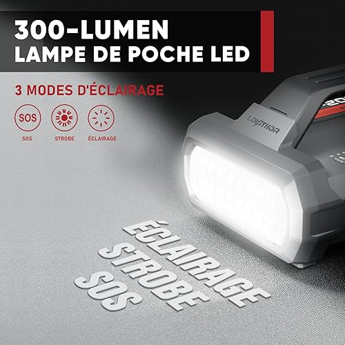 LOKITHOR JA302 Booster Batterie Voiture 2500A avec 150 PSI Compresseurs d'air 12V Démarreurs de Batterie au Lithium (pour Jusqu'à 8.5L Gas ou 6.5L Gazole) Jump Starter avec Lampe LED,36 Mois en Veille - Poukt