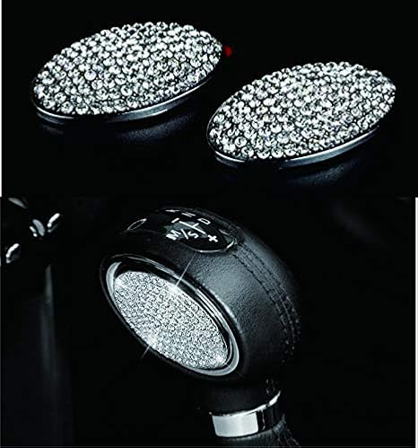 Accessoires de décoration pour levier de vitesse - Autocollants strass pour Mini F54 F55 F56 F60 Cooper Clubman Countryman 2015-2019 (argent, Cooper 2015-2017) - Poukt