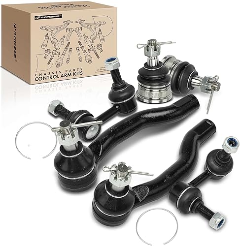 Frankberg 2 rotules de suspension + 2 tiges de couplage + 2 rotules de direction essieu avant compatibles avec NP300 Navara D40 NP300 Navara Pick-up D23 D23T Pathfinder III Van R51 Replace# 4242082Z00 - Poukt