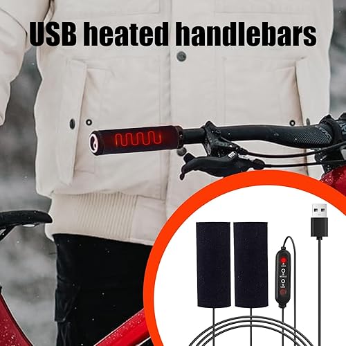 Tuxxjzm Poignées chauffe-mains de moto | Manchons chauffants alimentés par USB pour VTT, moto 5 V pour vélo, scooter, VTT - Poukt