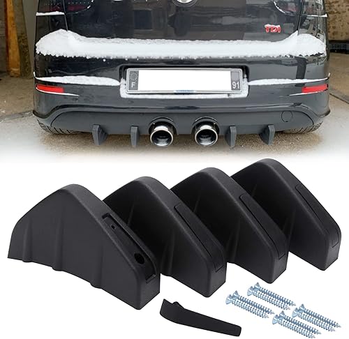 JMTBNO 4X Diffuseur de Pare-Chocs Arrière de Voiture Universel Spoiler Fibre de Carbone Auto Pare-Chocs Arrière Lèvre Diffuseur Aileron de Requin Becquet Anti-Collision Séparateur Accessoires - Poukt