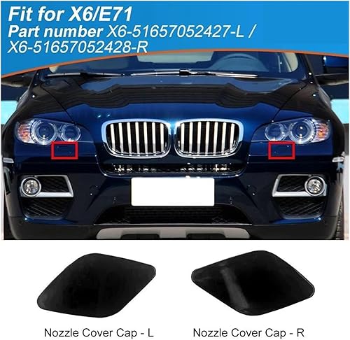 Capuchon de protection de buse de lave-phare de pare-chocs avant pour BMW X6 E71 51657052427 51657052428 51118065890 51117422903 Pare-Chocs Lave-Phare Buse Jet Caches(1PC Right) - Poukt