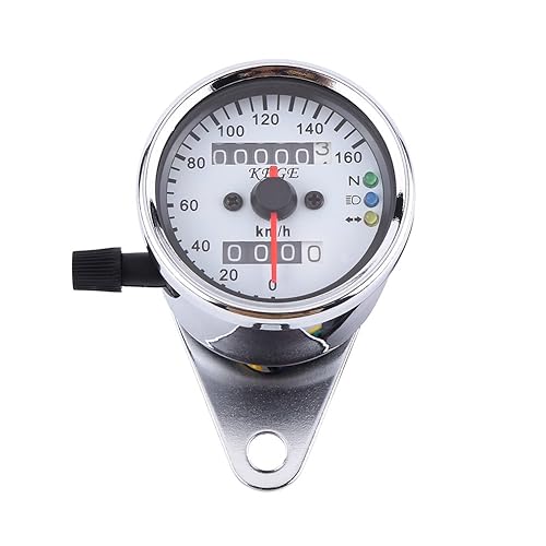 Qiilu Compteur Moto, Odomètre + Compteur de Vitesse de Moto, jauge indicateur de vitesse Universel Double Moto Jauge K/mh(Argent) - Poukt