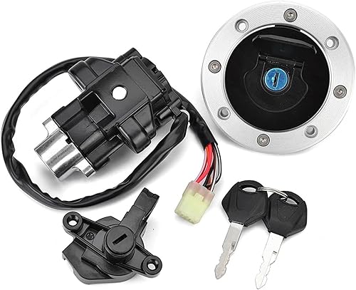 EQAUHYB Serrure démarreur Compatible avec Suzuki pour Bandit GSF600 1995 1996 1997 1998 1999 2000 2001 2002 2003 2004 Dispositif De Moto Bouchon De Réservoir Interrupteur D'allumage Verrouillage - Poukt