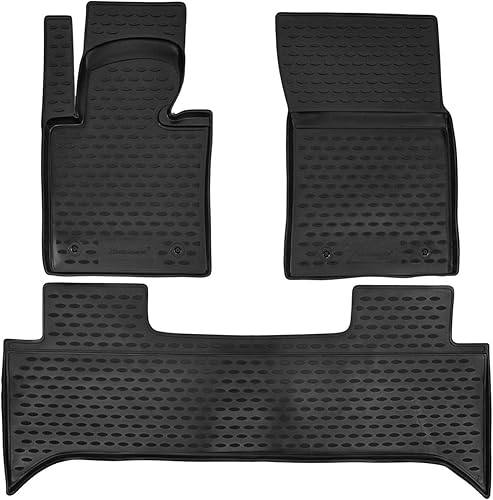 J&J AUTOMOTIVE | Tapis De Sol en Caoutchouc 3D Exclusive Compatible avec Range Rover 3 2001-2012, Bord Haut, Noir, Antidérapant, Toutes Saisons - Poukt