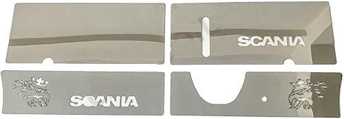 Lot de 4 garnitures latérales chromées en acier inoxydable pour Scania série P G R 2004-2016 - Poukt