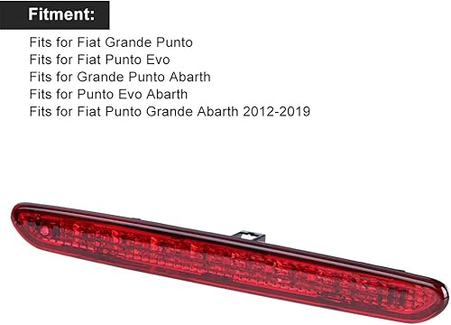 Reminnbor Troisième feu de freinage monté sur haut pour Punto et 2012-2019, feu stop additionnel - Poukt