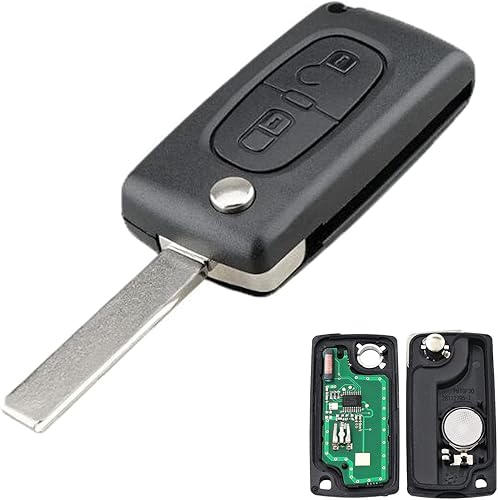 AULESSE Peugeot Coque de Clé Télécommande 2 Boutons 433 MHz PCF7961 Puce, Clé Complète avec Electronique à Programmer pour Peugeot/Ci-tro-en 207 307 308 408 CE0536 Clé à Distance de Voiture - Poukt