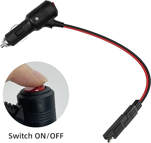 RIIEYOCA Câble SAE vers Allume-Cigare, 16AWG 12V commuté Allume-Cigare mâle vers SAE avec fusible 15A pour Les onduleurs, Les Voitures, Les camions, Les Camping-Cars, etc.(2M/6.6FT) - Poukt