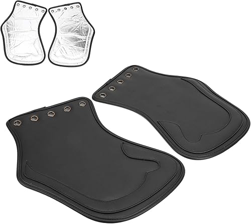 QANYEGN Selle De Déflecteur De Chaleur 2 Pièces, Cté De Déflecteur De Chaleur en PU, Coussinet De Déflecteur De Bouclier Thermique De Selle Latérale en Cuir pour la Plupart des Motos - Poukt