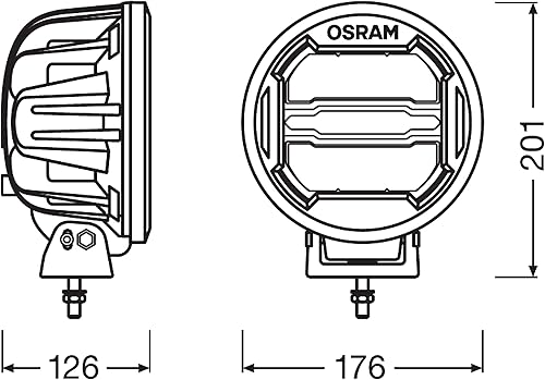 OSRAM LEDDL111-CB Round, phare LED pour éclairage de champ proche et lointain, combo, 3000 lumens, faisceau lumineux jusqu'à 300 m, phare à LED/feu de route auxiliaire et feu de position, ECE - Poukt