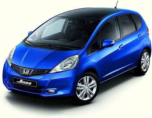 MTC Tapis de Sol pour Honda Jazz II de 2008 à 2012 sur Mesure, antidérapant, Talonnette en Caoutchouc renforcée, Boutons d'ancrage, Noir - Poukt