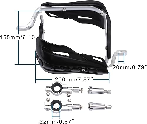 GOOFIT 7/8'(inch) Assemblée en Alliage d'aluminium Guidons Main Brush Guards Protector Handguards Remplacement pour Moto Motocross Pit Off-Road Dirt Bike VTT Noir - Poukt