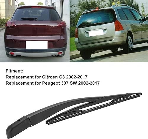 Bras d'essuie-glace arrière Ensemble de balais de bras d'essuie-glace arrière 6429T8 Pièces de rechange pour Citroen C3 2002‑2017 - Poukt