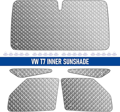 MaxAwe Lot de 5 stores thermiques internes pour Vito W447 2014-2024, pare-soleil de luxe, protection d'écran avant, pare-soleil d'été et housse d'isolation d'hiver pour camping-cars BZ et camping-car - Poukt