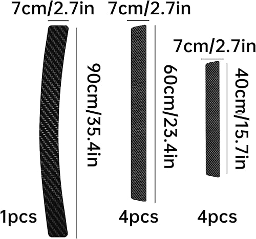 Jiavlyx 8 Pièces Voiture Seuil De Porte Door Sill Contre + 1 Pièces Protection Pare Choc Voiture, Autocollant en Cuir De Fibre De Carbone Plinthes, Résistant Aux Rayures Et Anti-Dirt, pour Auto - Poukt