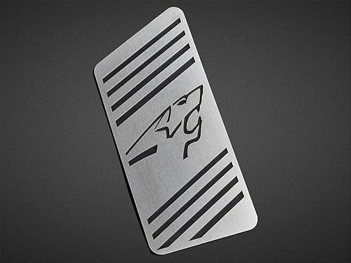 Repose Pieds en Acier pour Peugeot.208 II & 2008 II avec l'emblème du Lion - 1 Pièce Inox Pédalier Pédales 208 Argent Marchepied Inoxydable Brossé - Poukt